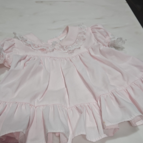 Pink Lace Baby Dress/Bonnet - Picture 6 of 8